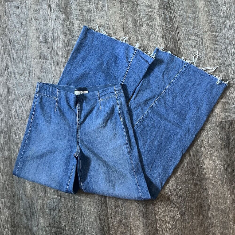 FREE PEOPLE We The Free Drapey Raw-Hem Flare Jeans